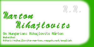 marton mihajlovits business card